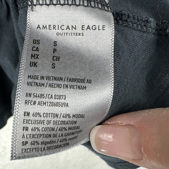 American Eagle Womens Black Tank Cropped Peplum Top Shirt Sz S - Picture 5 of 14